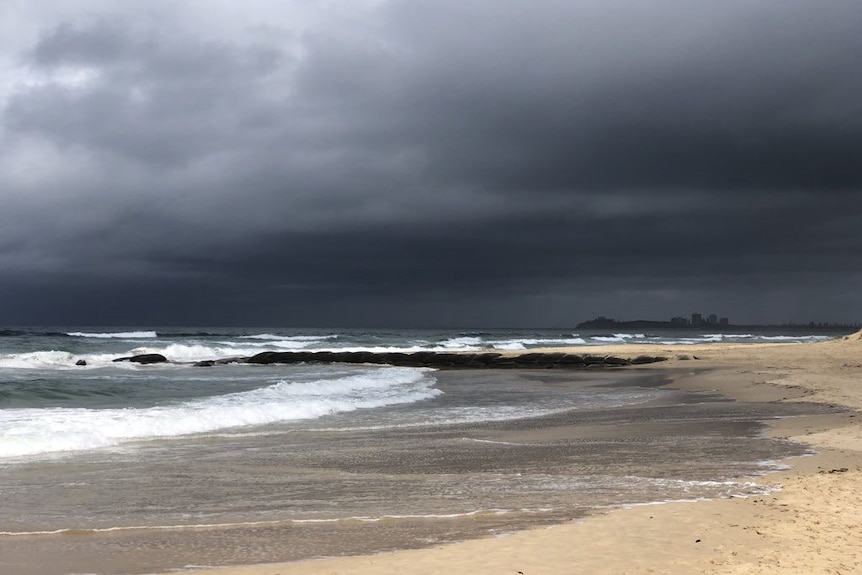 clouds over beach