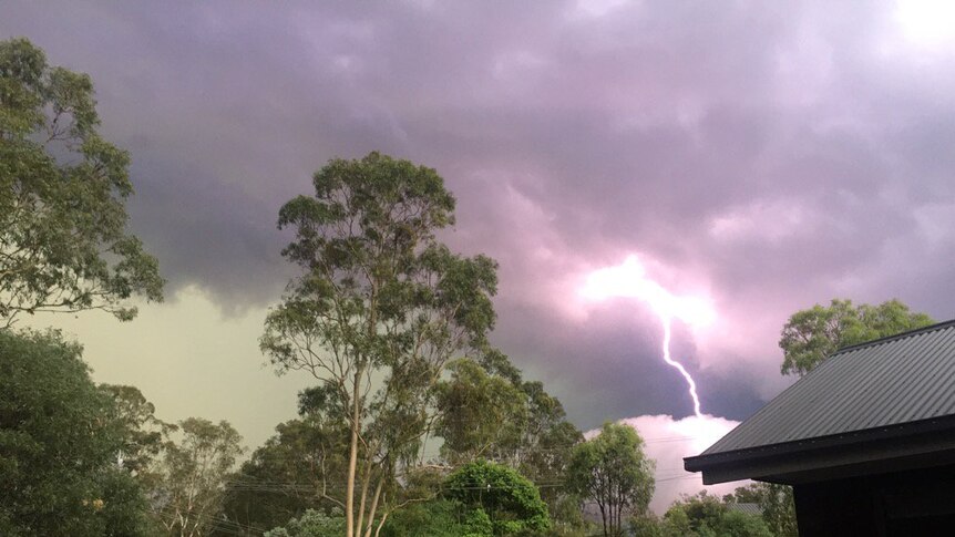 Lightning strikes over the skies of Karana Downs