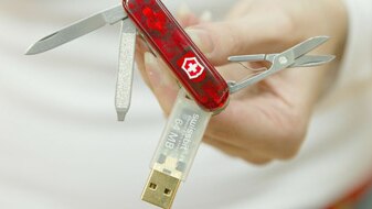 File photo: a Swiss Army knife that has a built in USB memory stick (Getty Images)