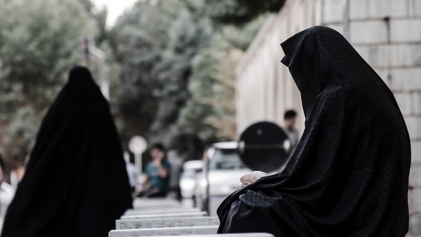Unidentified woman in burka