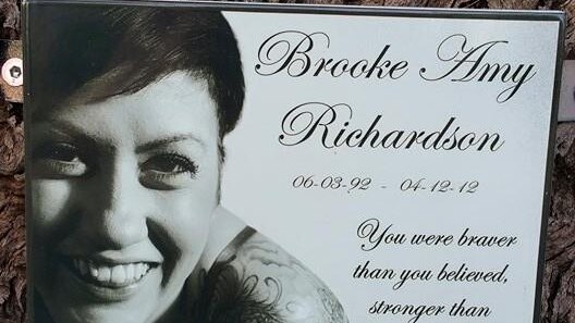 The memorial erected for Brooke Richardson after a cross in the memory was vandalised.