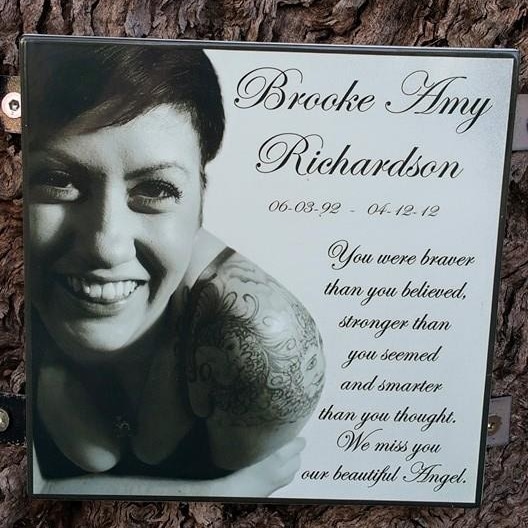 The memorial erected for Brooke Richardson after a cross in the memory was vandalised.