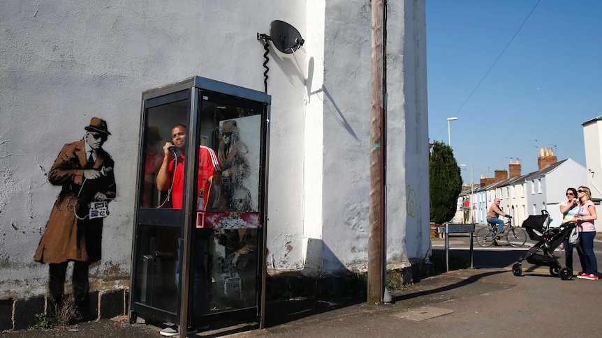 Banksy artwork Spy Booth