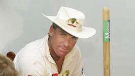 Shane Warne in dressing room