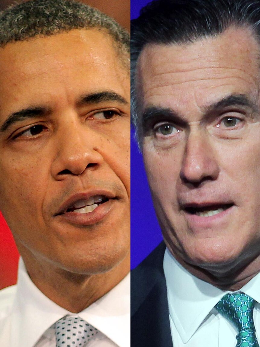 LtoR  Barack Obama and Mitt Romney.