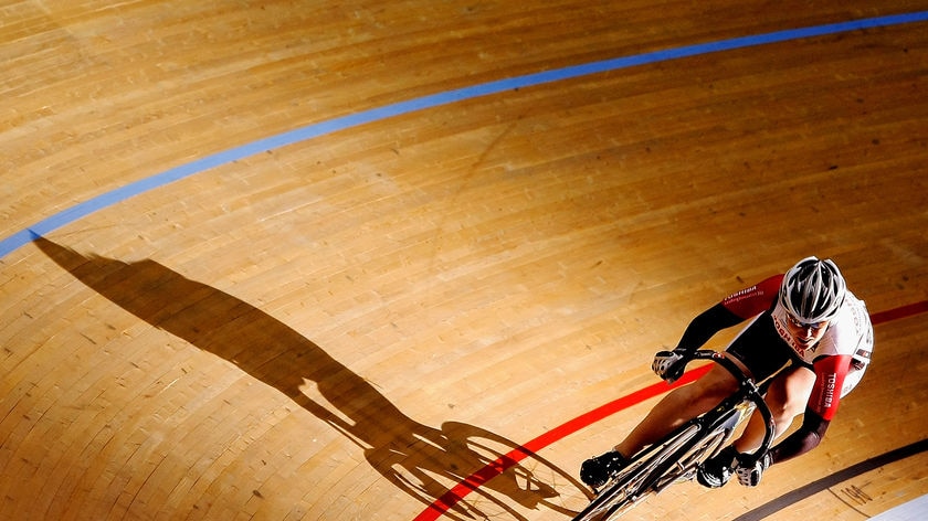 Anna Meares competes in the Revolution Sprint Heats