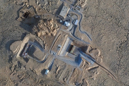 A satellite image of a facility in the desert