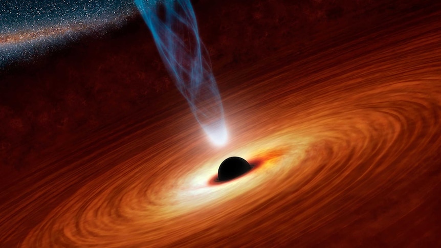 An artist's illustration of a supermassive black hole
