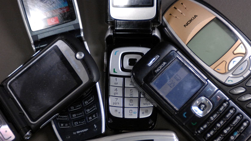 Various mobile phones clustered together