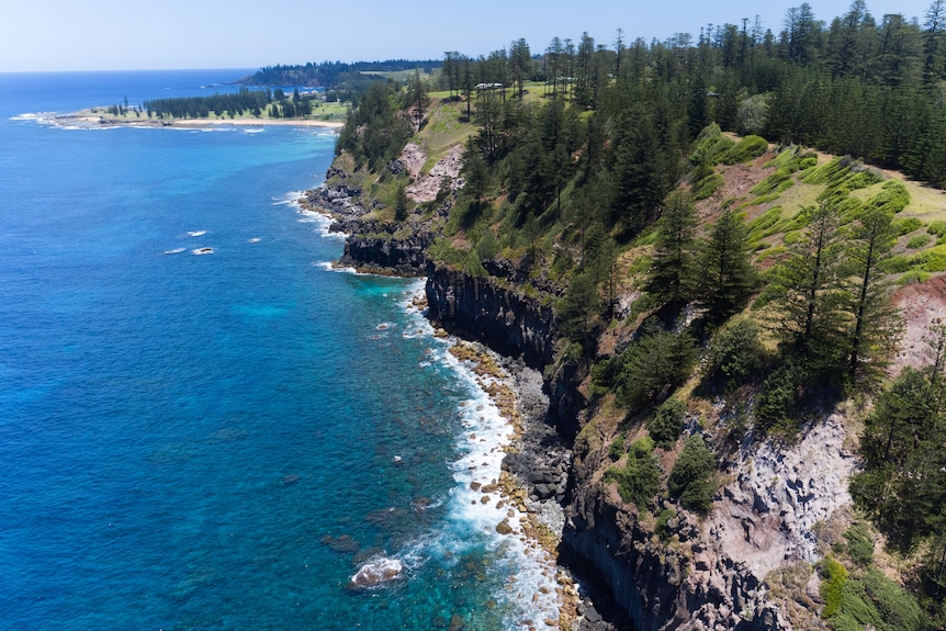 The coastline along Norfolk Island