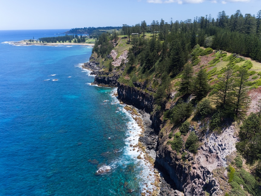 The coastline along Norfolk Island