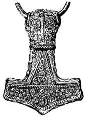 The 'Mjölnir': a hammer wielded by Thor, the Norse god of thunder.
