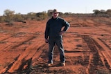 Broken Hill Landcare Chairman Simon Molesworth stands in the middle of cleared land out on the Broken Hill common