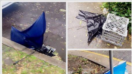 Broken umbrellas