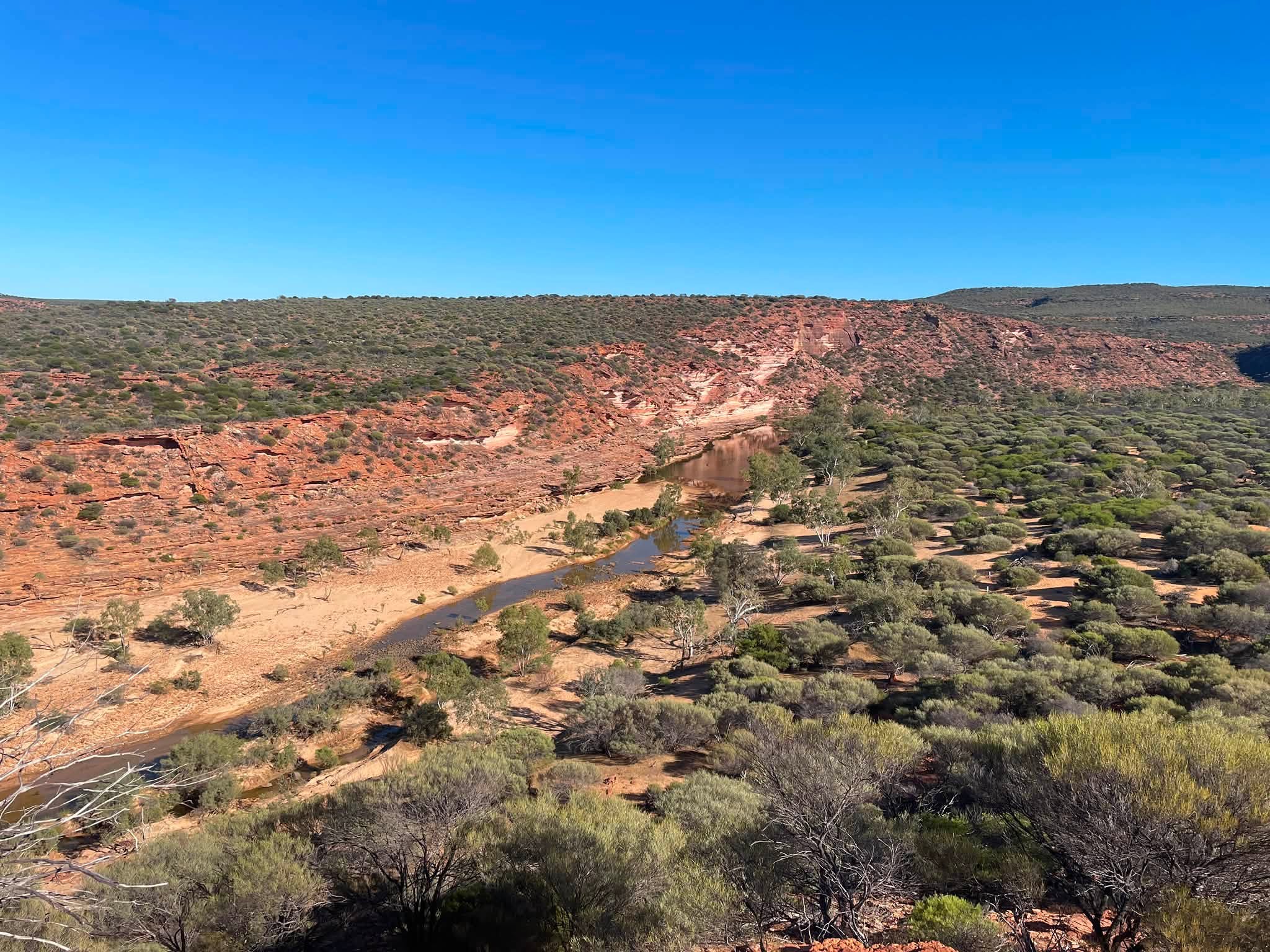 Widescale view of river at the bottom of steep gorges