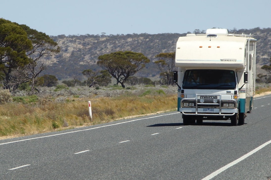 A winnebago on the Eyre highway
