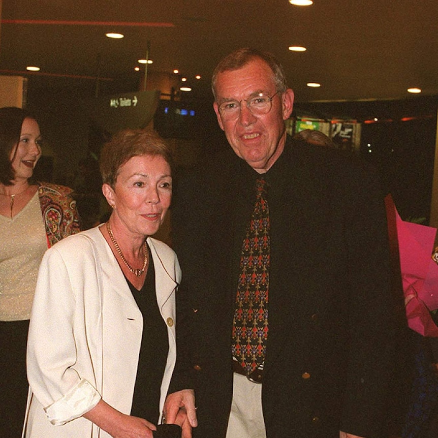Peter Harvey with his wife, Anne, in 2001