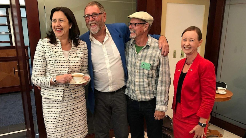 Alan Raabe (second from left) with Queensland Premier Annastascia Palaszczuk and Attorney-General Yvette D'ath