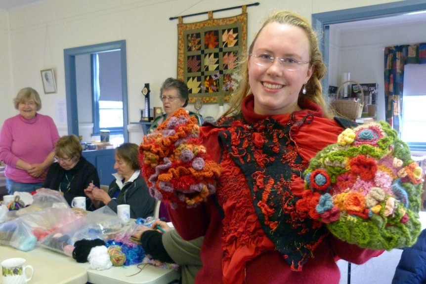CWA Bungendore branch president Gabrielle Le Grand at the craft and chat morning at the CWA cottage, August 2014.