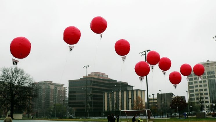 Red balloons collected for social networking competition