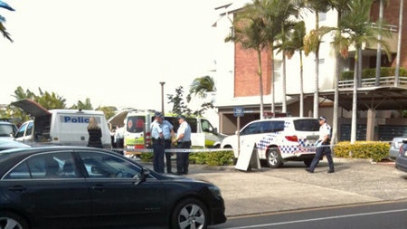 Police have established a crime scene at the apartment complex.