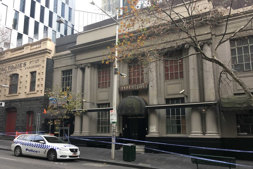Police tape around Inflation nightclub in Melbourne where two people were shot by police.