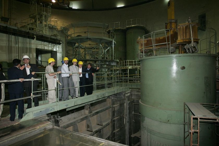 Gholam Ali Haddad-Adel visits the Bushehr nuclear power plant.