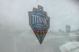 A picture of a sign which says Titanic survey expedition.