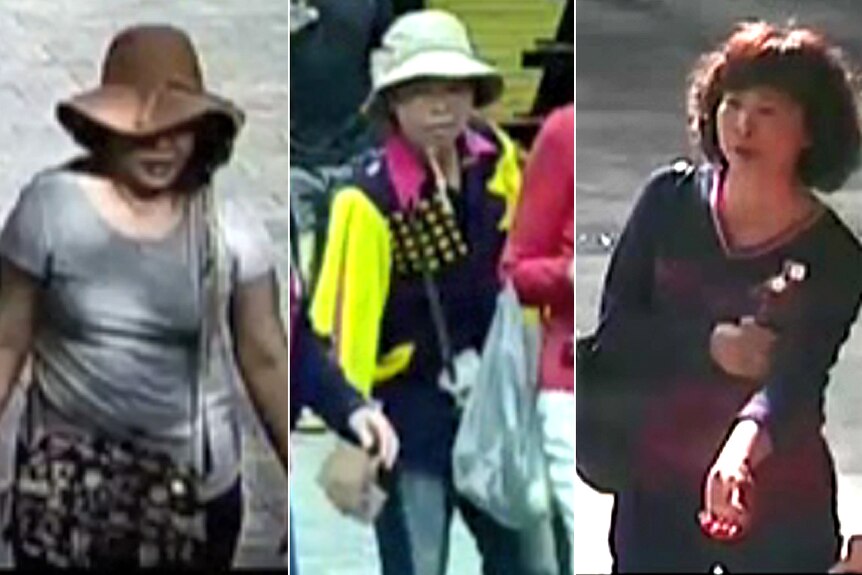 The three women on CCTV footage.