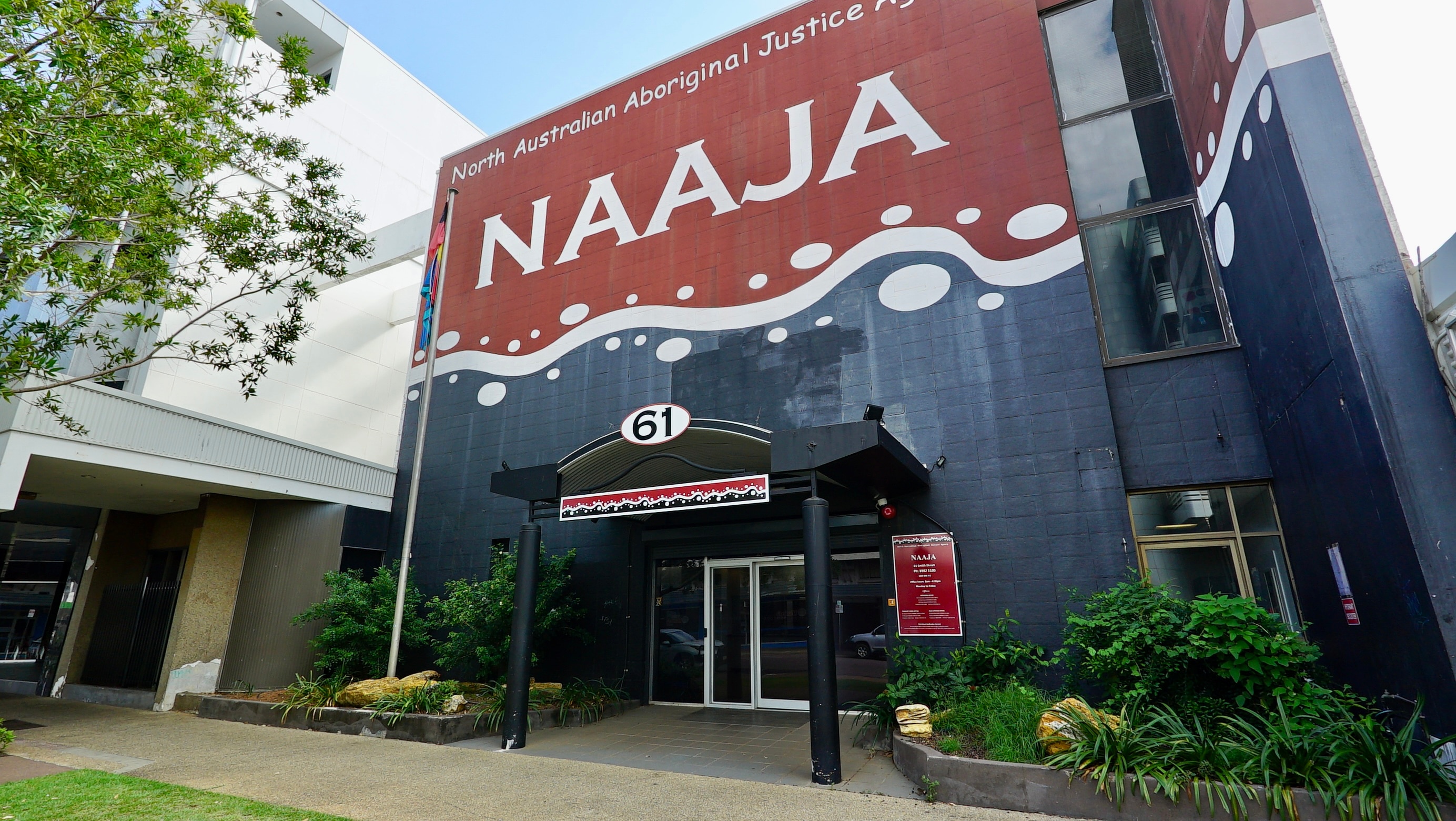 The exterior of the NAAJA building in Darwin.