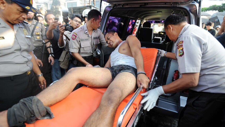 An Indonesian prisoner injured during overnight riots at Bali's Kerobokan prison
