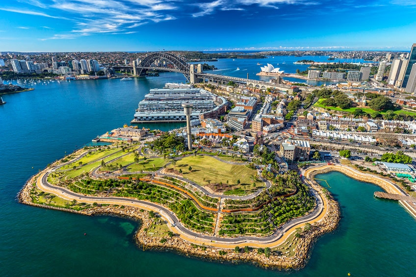 A picture of Barangaroo in Sydney after construction finished.