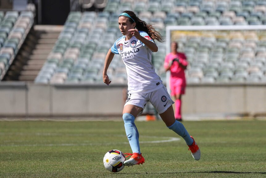 Erika Tymrak on the burst for Melbourne City