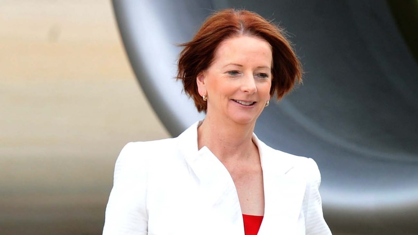 Julia Gillard arrives in Canberra