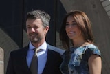 Denmark's Crown Prince Frederik and Crown Princess Mary stand in front of the Sydney Opera House in Sydney on 24 October 2013.