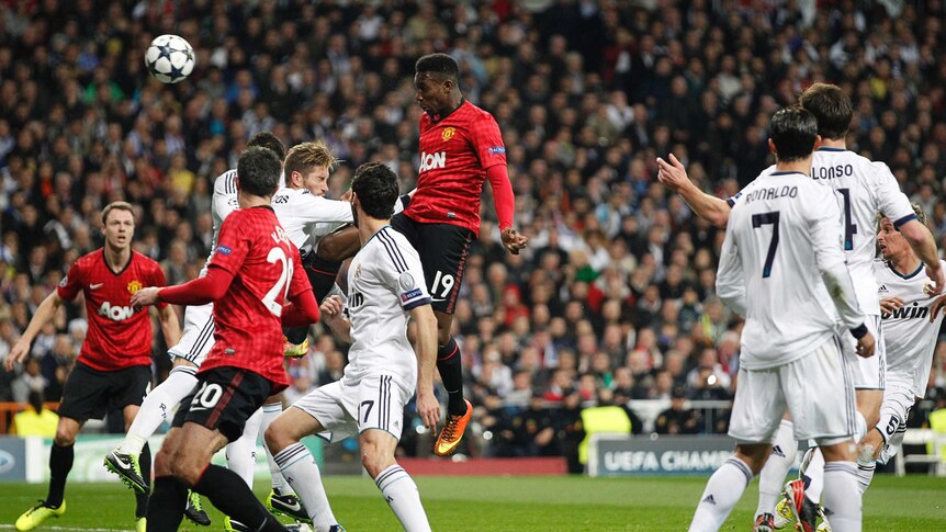 Manchester United's Danny Welbeck scores against Real Madrid