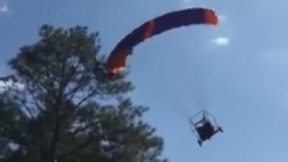 A powered parachute crashes
