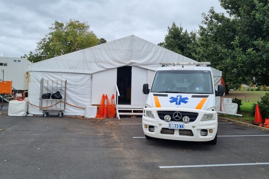White tent at hospital