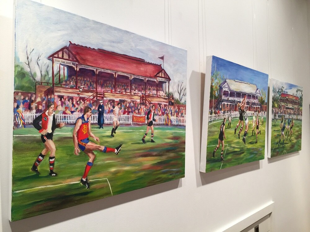 AFL superstars and grassroots football feature in art exhibition ABC News