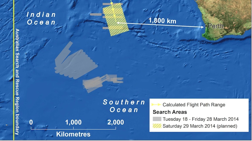 AMSA search map, March 29