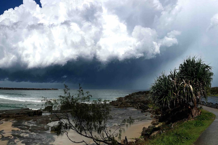 A storm cell develops on the New South coast