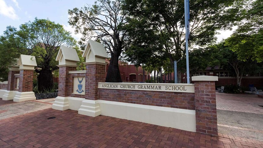 The front entrance to Brisbane's Anglican Church Grammar School