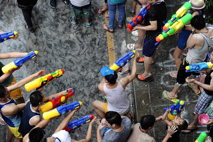 Water pistols used at the Songkran festival
