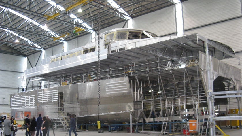 An Austal ship under construction