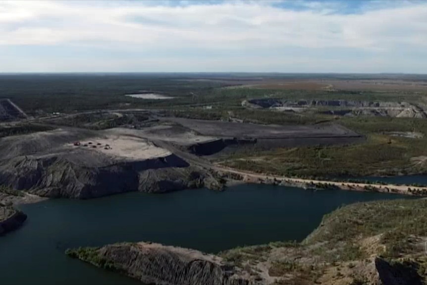 An aerial view of the mothballed Blair Athol mine in central Queensland.