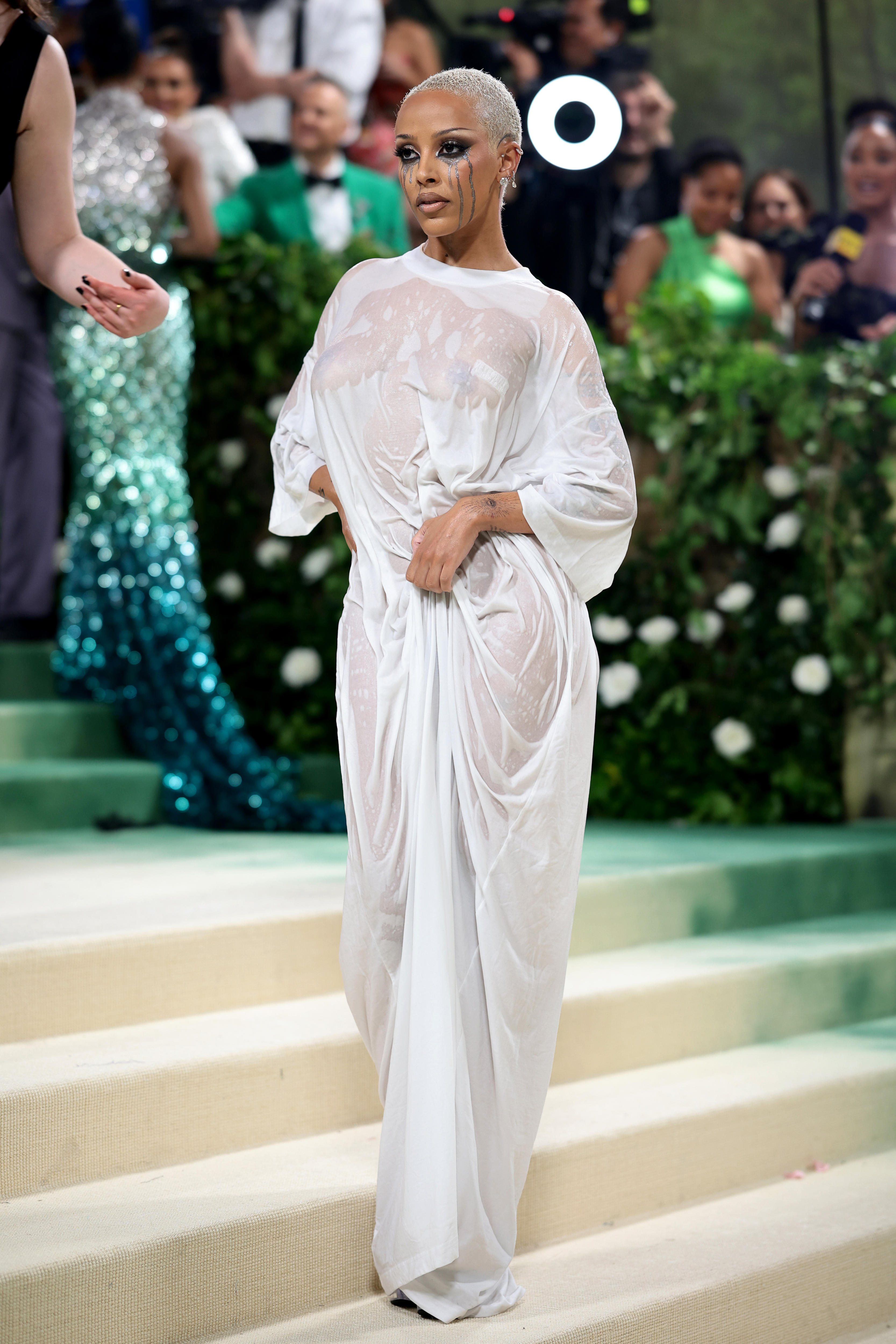 Doja Cat's Vetements wet-look gown at the 2024 Met Gala.