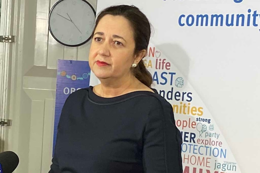 Queensland Premier Annastacia Palaszczuk responds to media questions about the state's handling of the COVID-19 pandemic