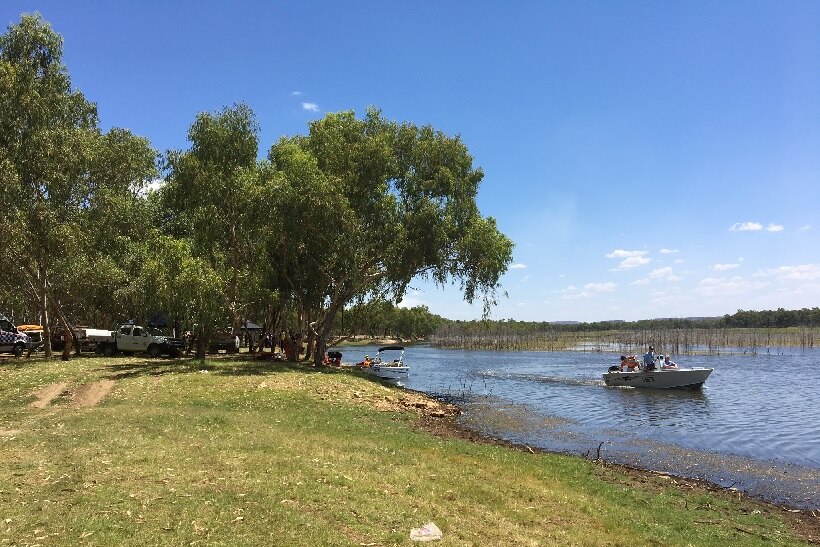 Police are searching Lake Moondarra for the boy after he came off the jet ski.