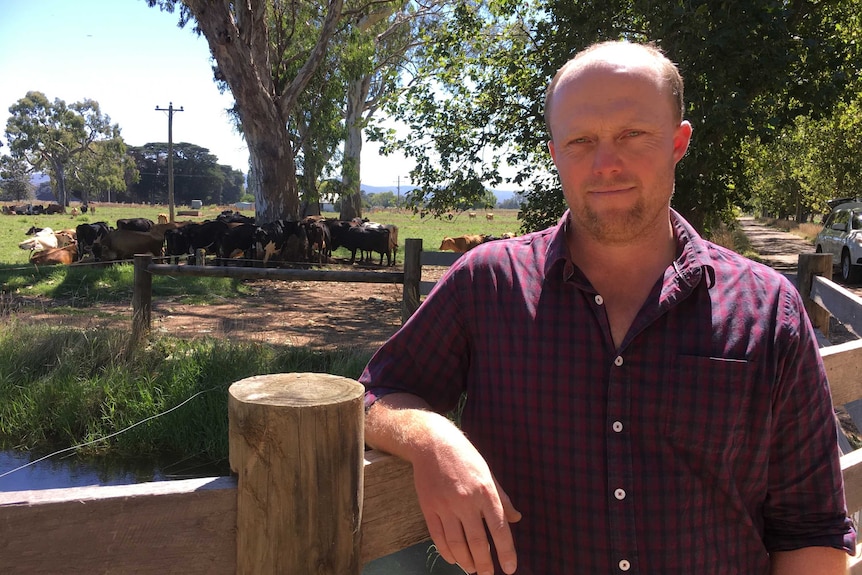 Dairy farmer, Alister Clyne, on his Gippsland property