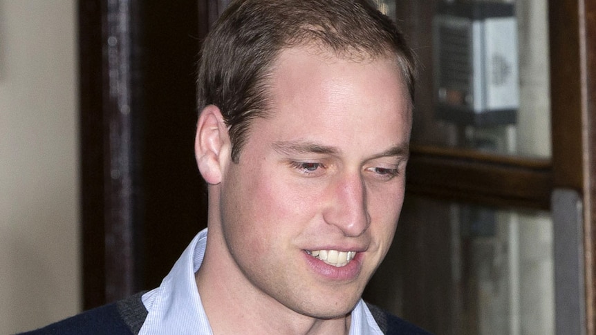 Prince William leaves the King Edward VII hospital, where he spent five hours with Kate.